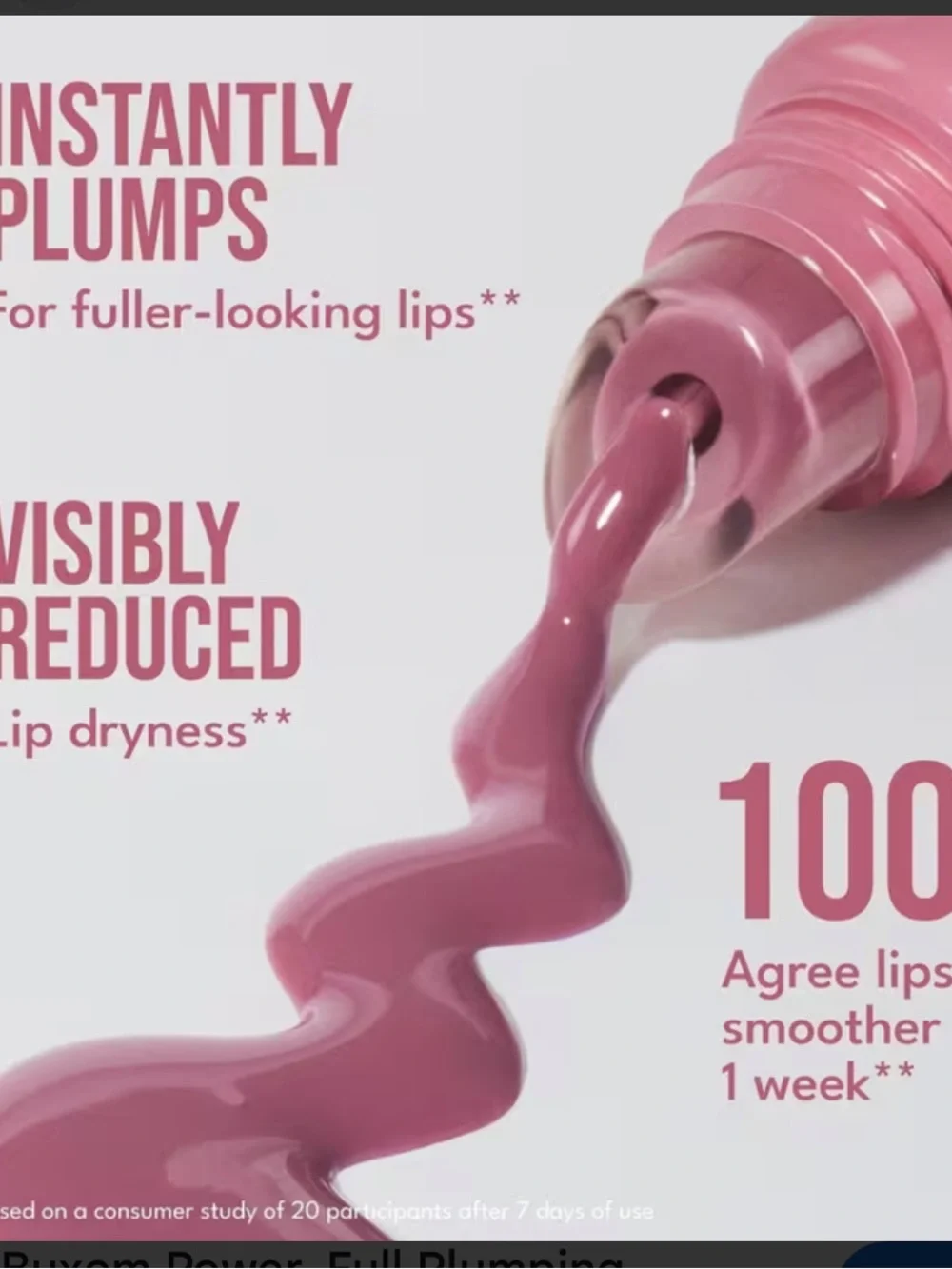 Buxom Power Full Plumping Peptides Lip Tint Lipgloss Balm Rose Glaze BNIB